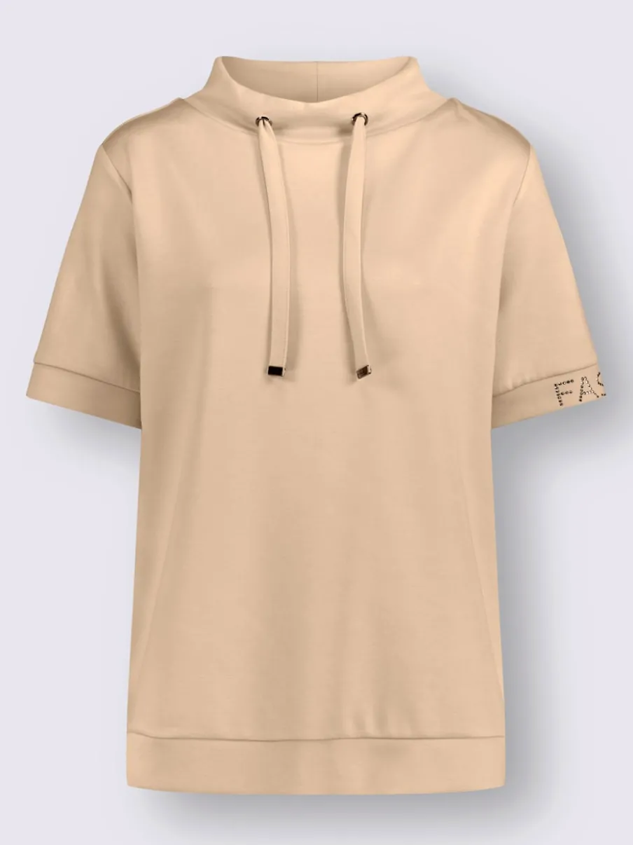 Sweatshirts à col montant avec cordon et fentes latérales