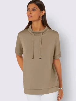 Sweatshirts à col montant avec cordon et fentes latérales