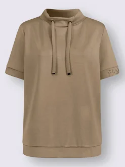 Sweatshirts à col montant avec cordon et fentes latérales