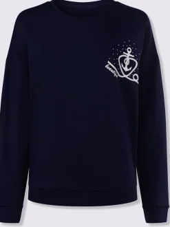 Sweatshirts à col rond avec imprimé ancre brillant