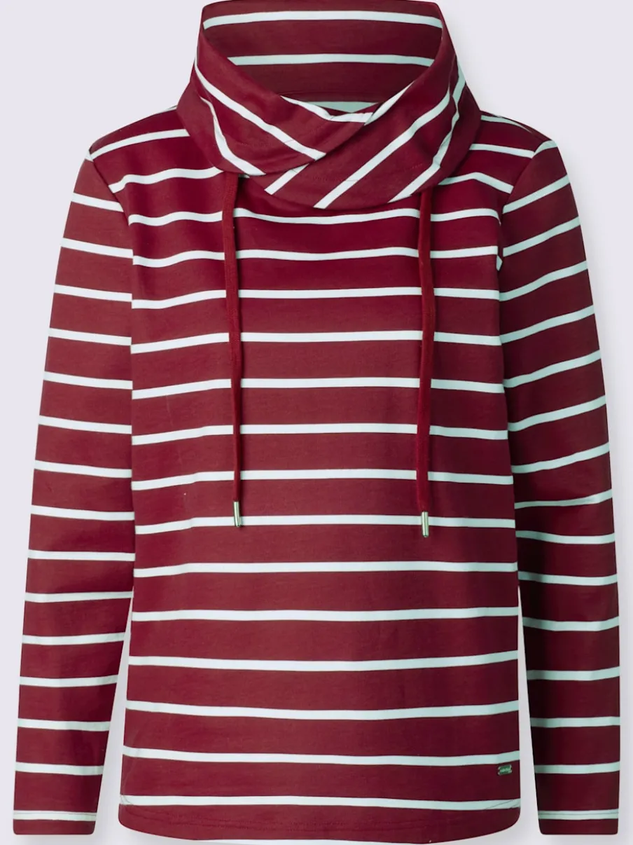 Sweatshirts à col roulé avec rayures manches longues