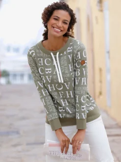 Sweatshirts coton manches longues col rond ajustable
