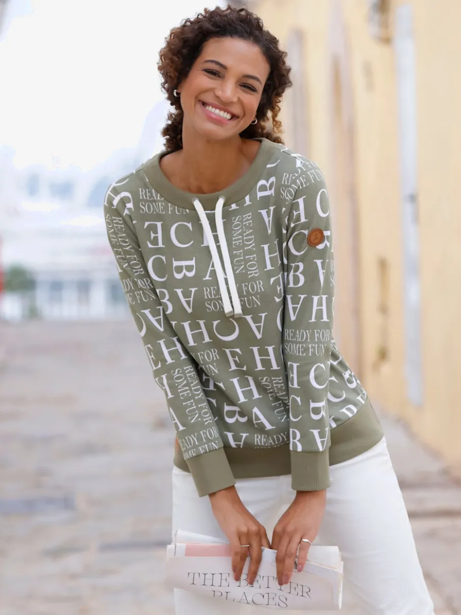 Sweatshirts coton manches longues col rond ajustable