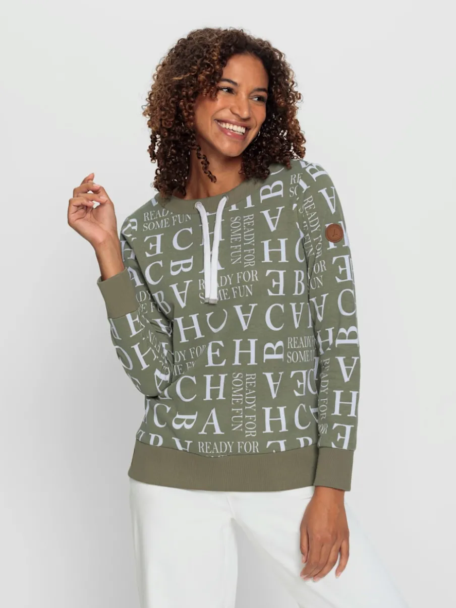 Sweatshirts coton manches longues col rond ajustable