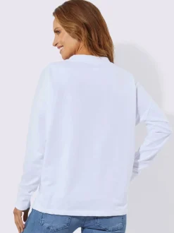 Sweatshirts à coupe ample avec encolure ronde côtelée
