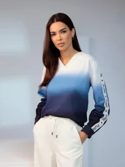 Sweatshirts décontractés avec encolure en V et manches longues