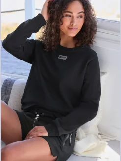 Sweatshirts décontractés à encolure ronde avec logo devant