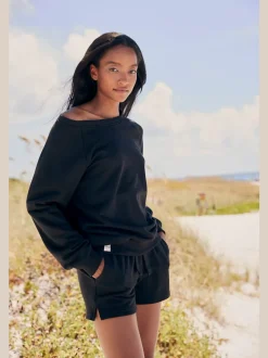 Sweatshirts à encolure ronde avec bords-côtes confortables