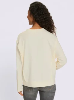 Sweatshirts en coton à inscription scintillante manches longues