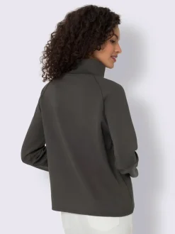 Sweatshirts en mélange de modal col montant asymétrique