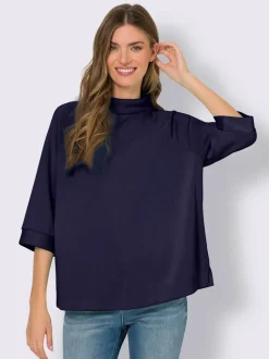 Sweatshirts en modal doux avec col montant et manches.