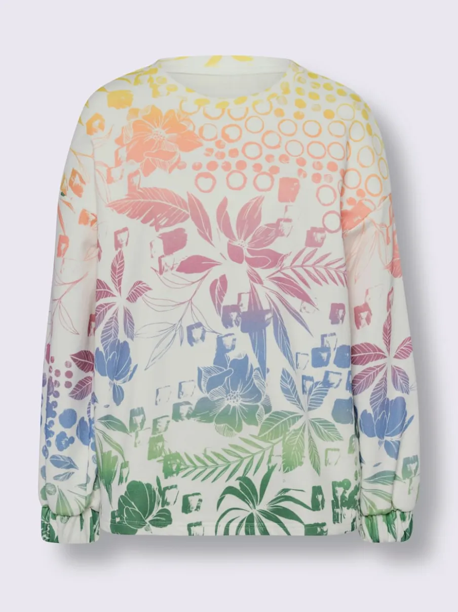 Sweatshirts légers à imprimé floral avec encolure ronde