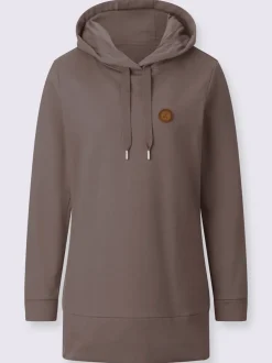 Sweatshirts longs avec capuche et empiècements en synthétique
