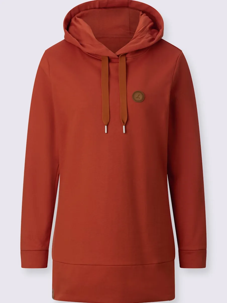 Sweatshirts longs avec capuche et empiècements en synthétique