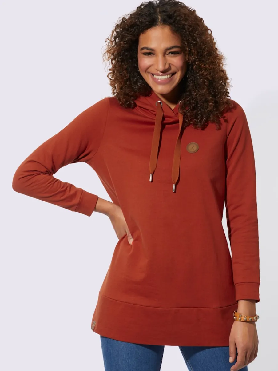 Sweatshirts longs avec capuche et empiècements en synthétique