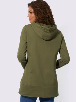 Sweatshirts longs avec capuche et empiècements en synthétique