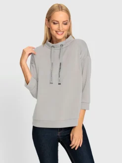 Sweatshirts mancherons avec col montant et détails fantaisie