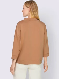 Sweatshirts mancherons avec col montant et détails fantaisie