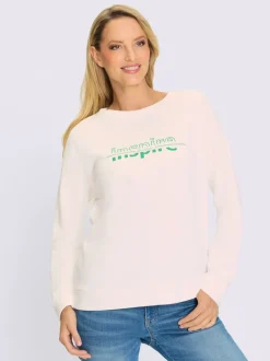 Sweatshirts à manches longues col rond avec inscription imprimée