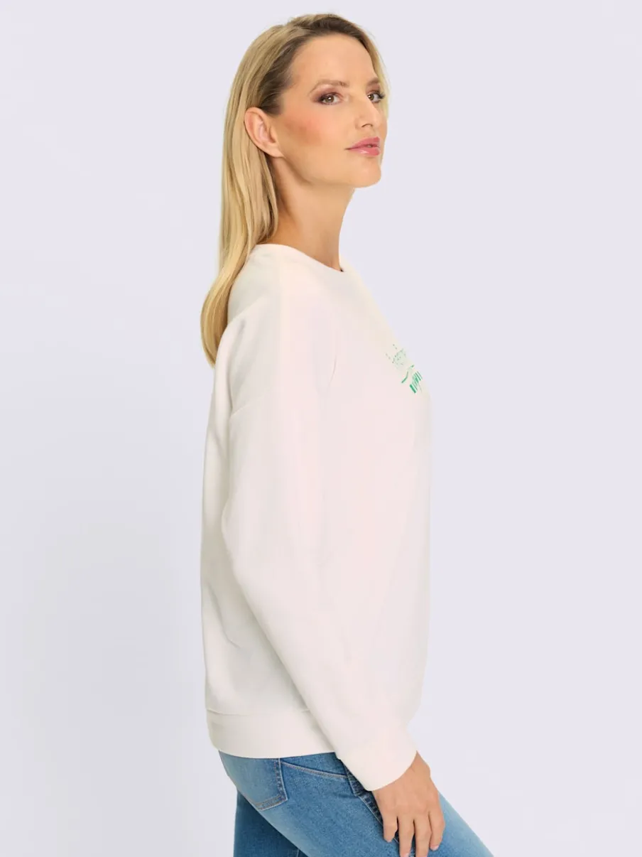 Sweatshirts à manches longues col rond avec inscription imprimée