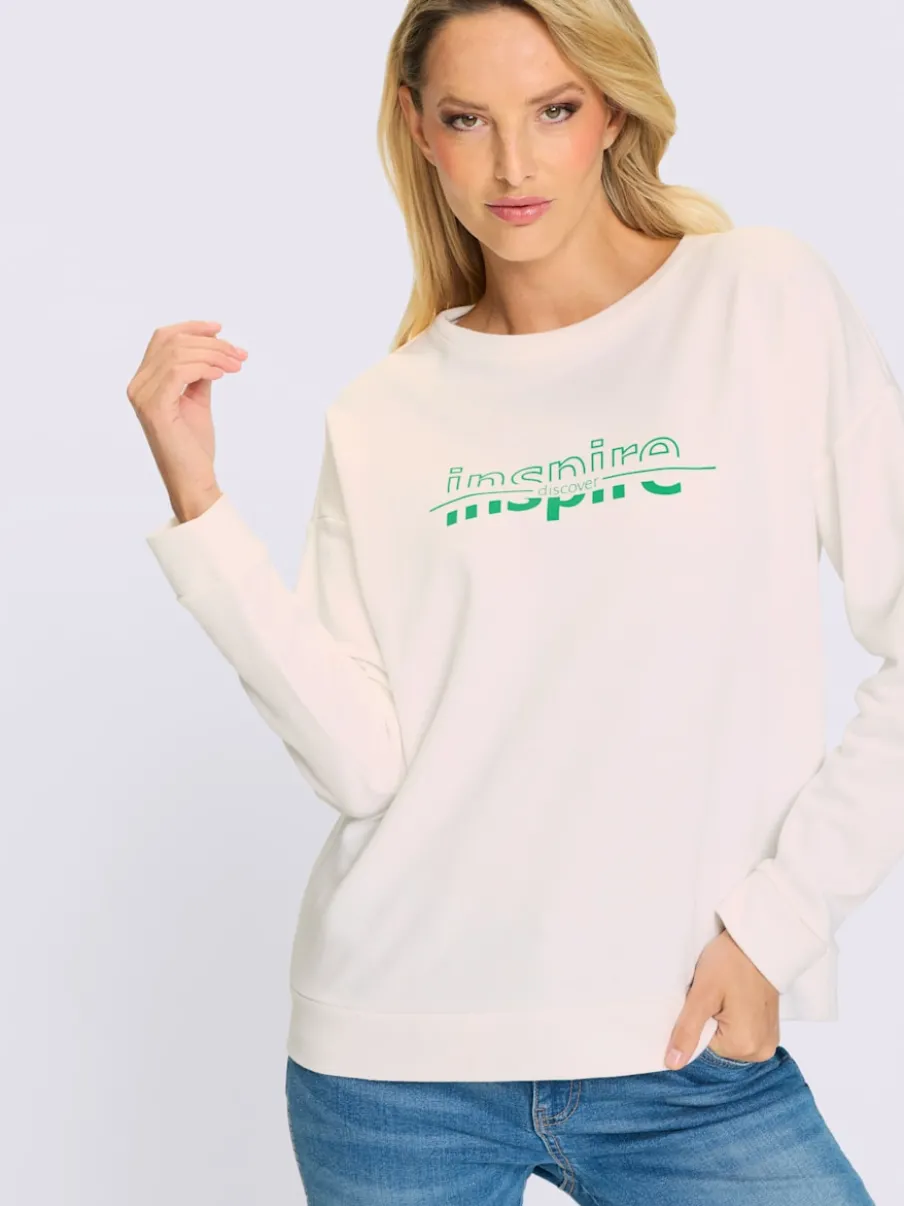 Sweatshirts à manches longues col rond avec inscription imprimée