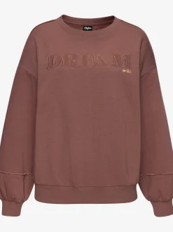 Sweatshirts à manches longues avec broderie et détails imprimés