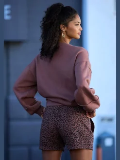 Sweatshirts à manches longues avec broderie et détails imprimés
