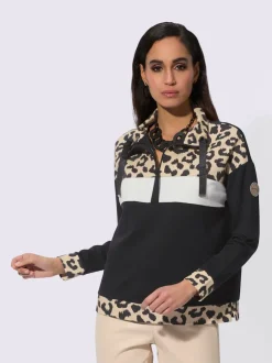 Sweatshirts à motif animal col camionneur manches longues