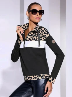 Sweatshirts à motif animal col camionneur manches longues