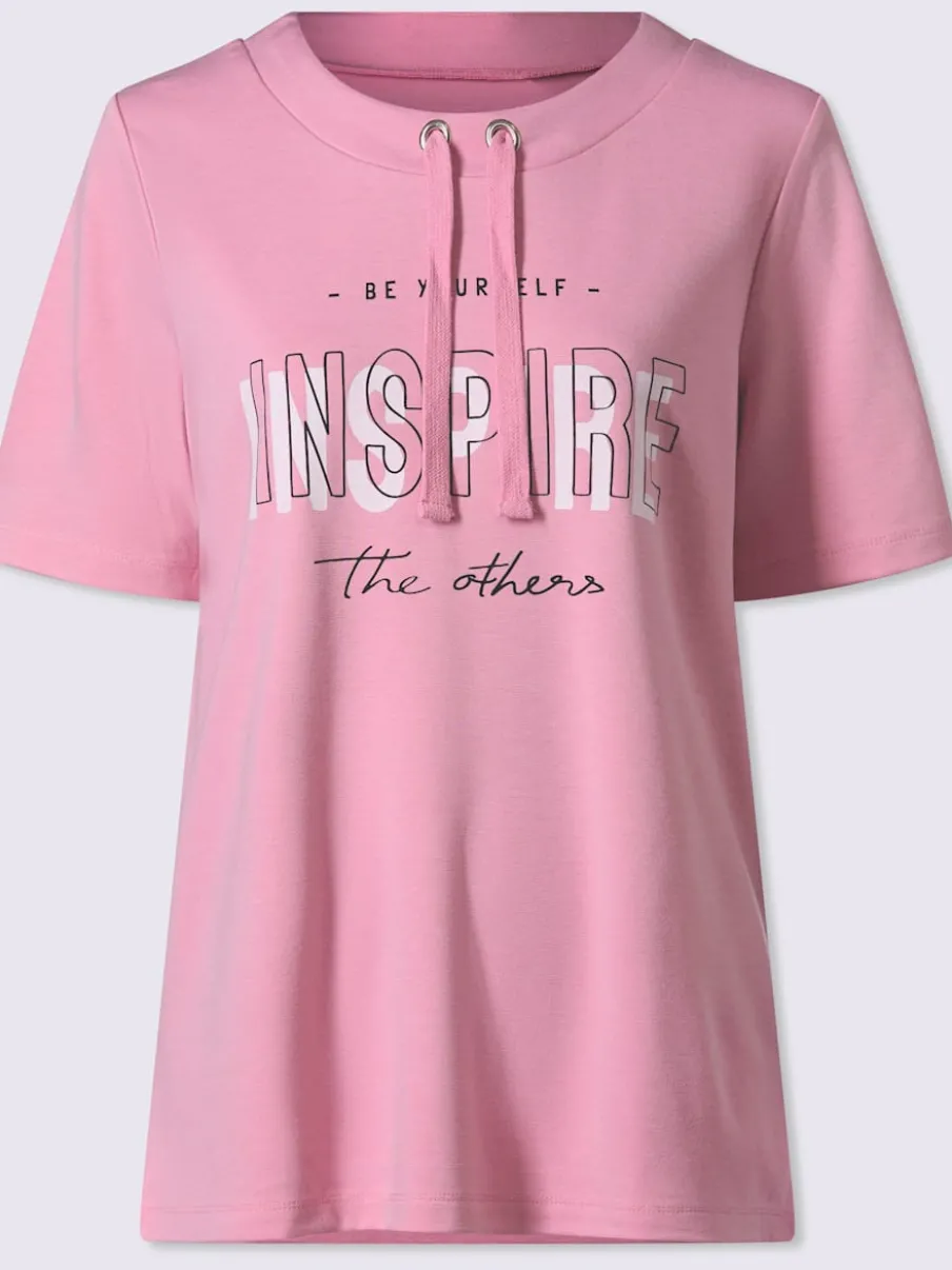 Sweatshirt sportif à manches courtes avec imprimé inspirant et col rond