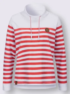 Sweatshirts à rayures avec col montant et finition douce