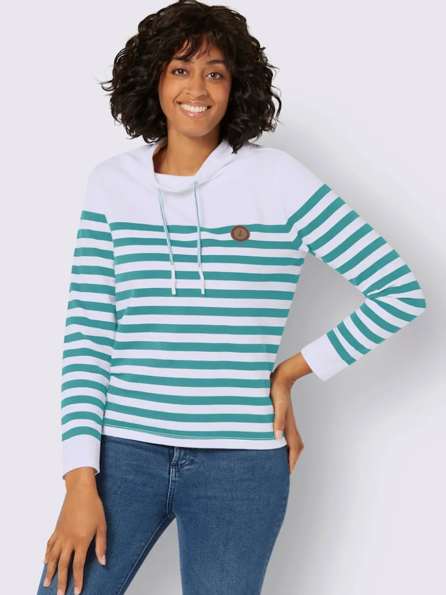Sweatshirts à rayures avec col montant et finition douce