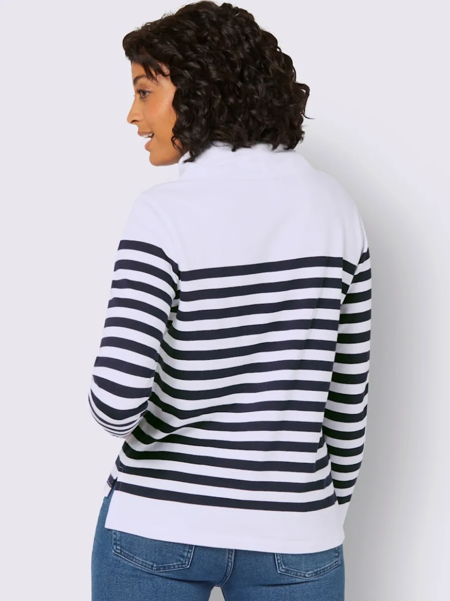 Sweatshirts à rayures avec col montant et finition douce