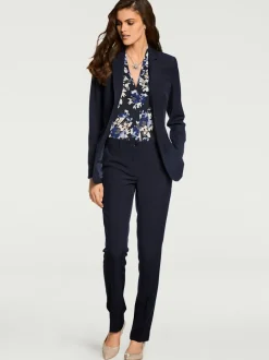 Tailleur pantalon blazer ajusté poches col à revers