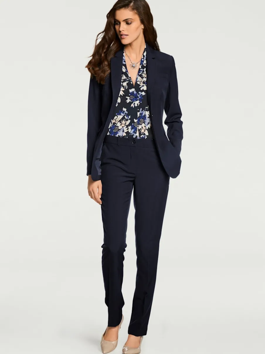 Tailleur pantalon blazer ajusté poches col à revers