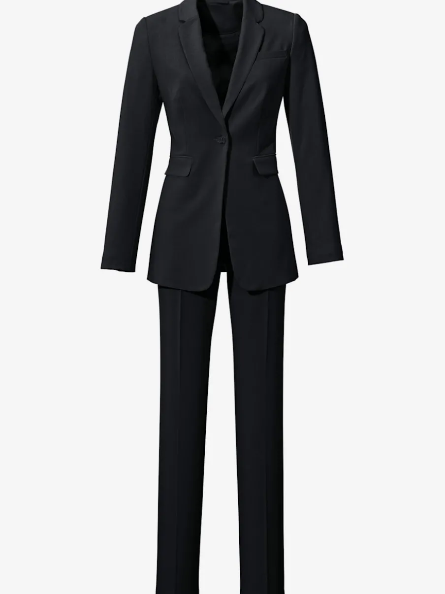 Tailleur pantalon blazer ajusté poches col à revers