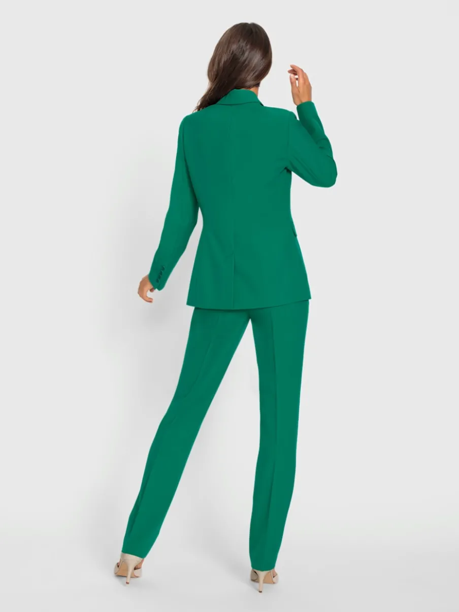 Tailleur pantalon blazer ajusté poches col à revers
