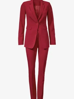 Tailleur pantalon blazer ajusté poches col à revers