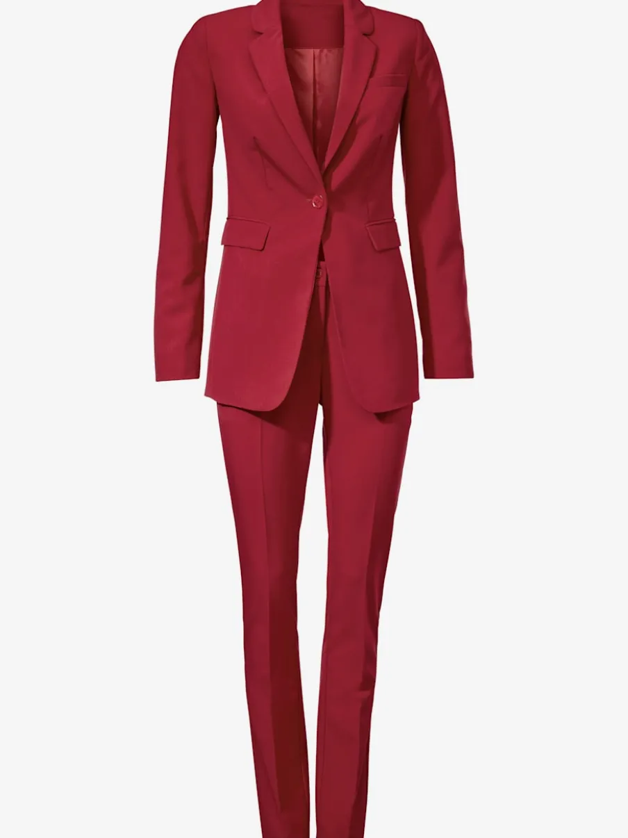 Tailleur pantalon blazer ajusté poches col à revers
