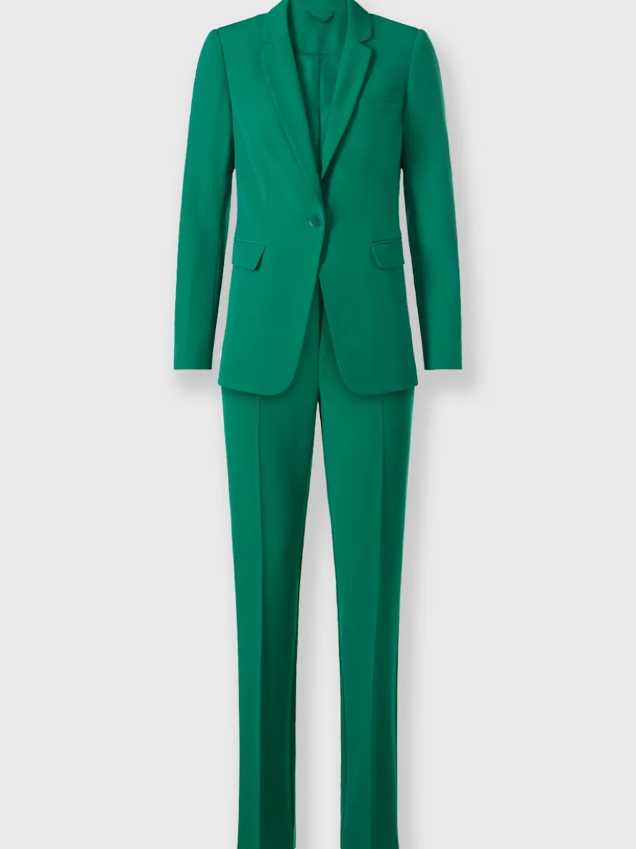 Tailleur pantalon blazer ajusté poches col à revers