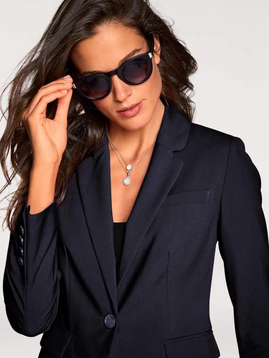 Tailleur pantalon blazer ajusté poches col à revers
