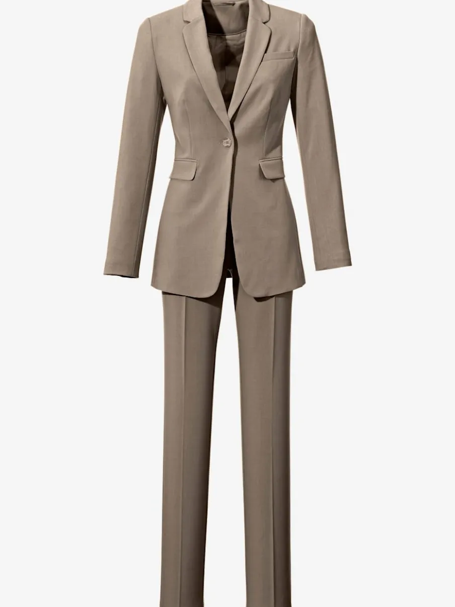 Tailleur pantalon blazer ajusté poches col à revers