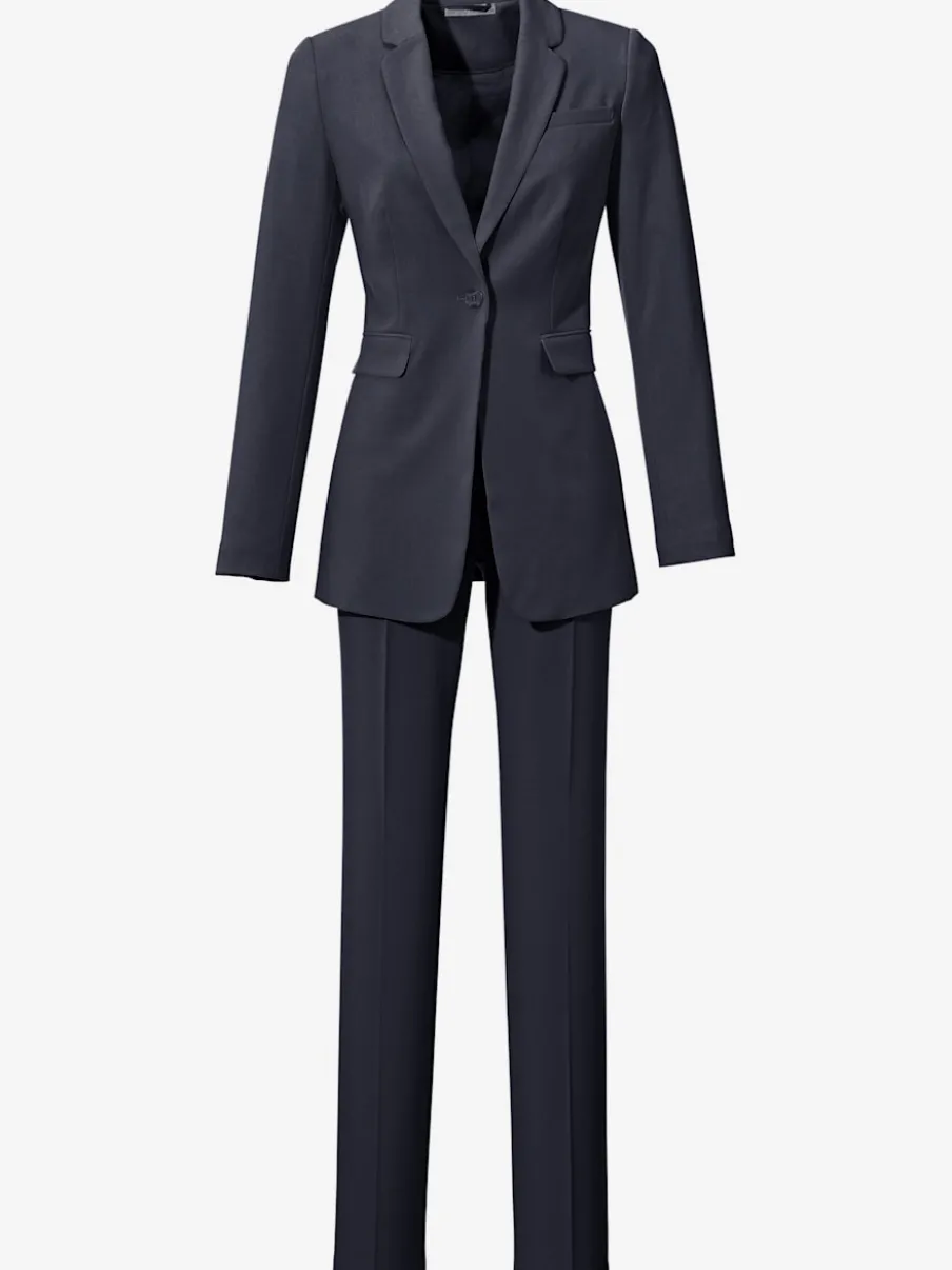 Tailleur pantalon blazer ajusté poches col à revers