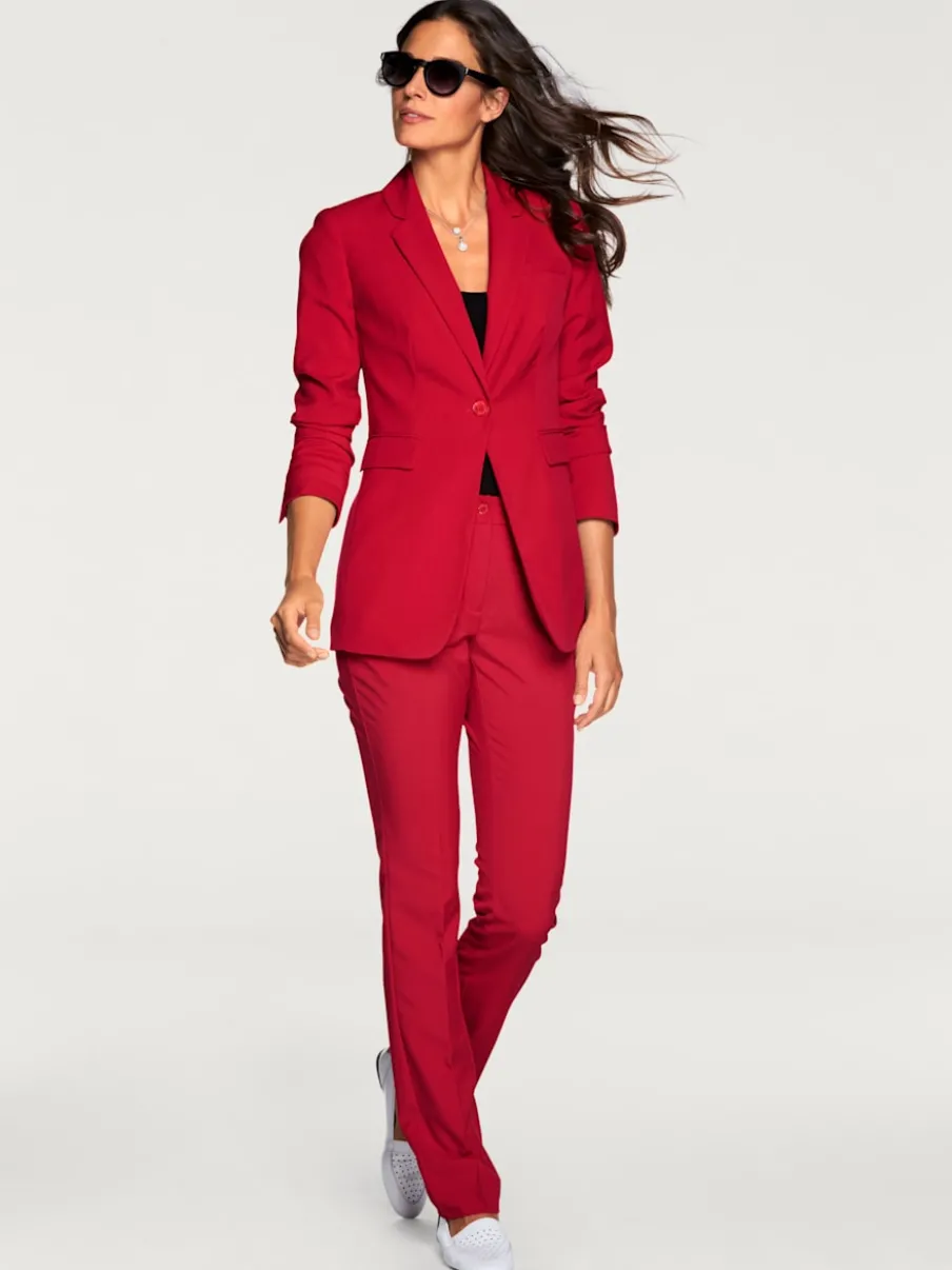 Tailleur pantalon blazer ajusté poches col à revers