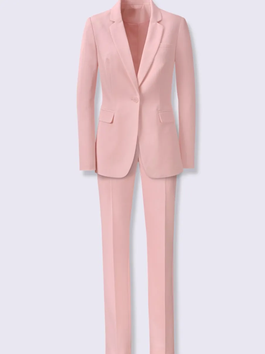 Tailleur pantalon blazer ajusté poches col à revers