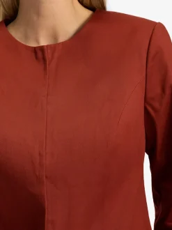Tailleur-pantalon à blazer rond et manches 3/4 avec poches
