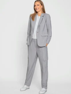 Tailleurs pantalons avec blazer col revers et poches
