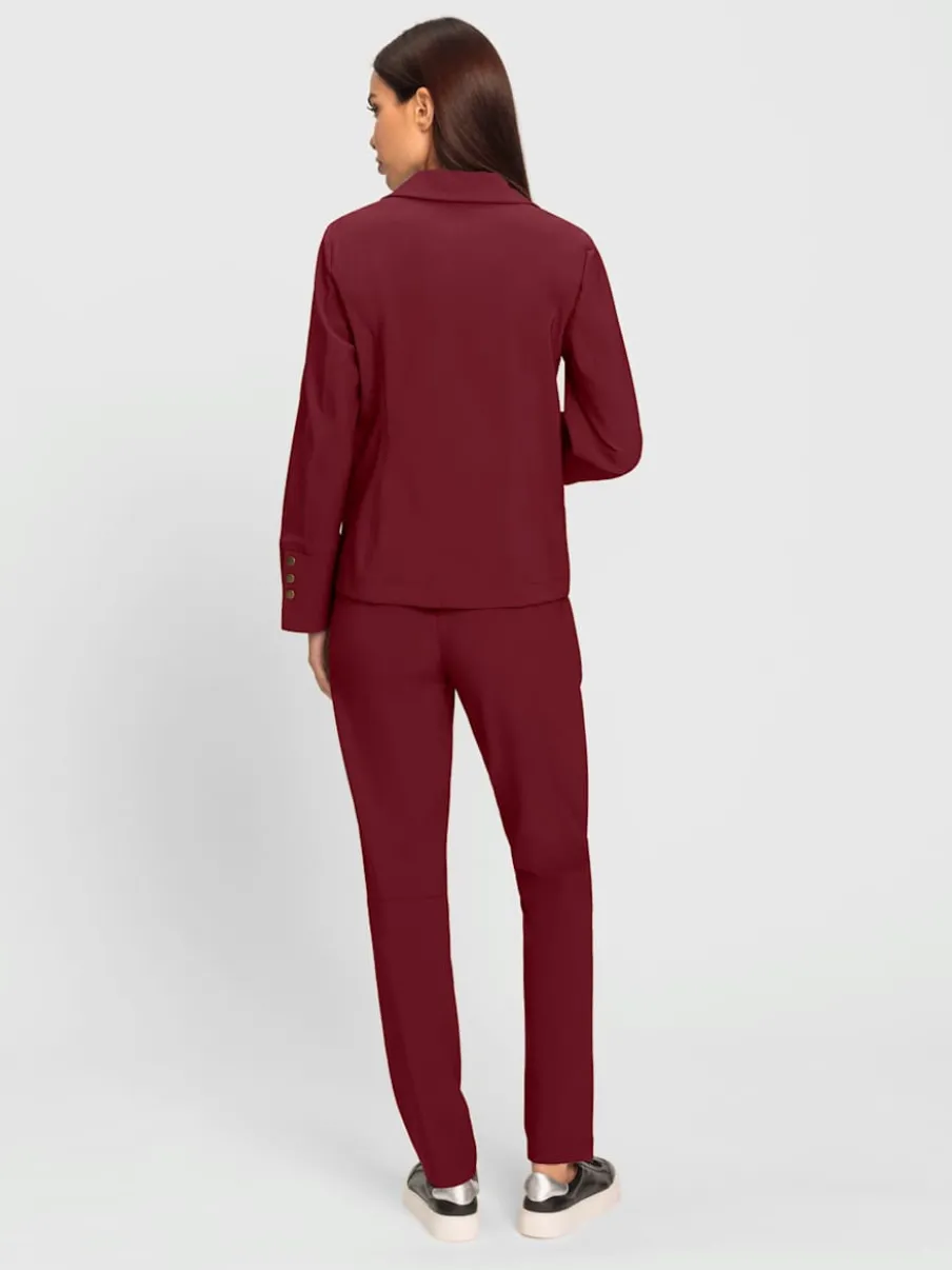Tailleurs pantalons avec blazer à col réversible ajusté