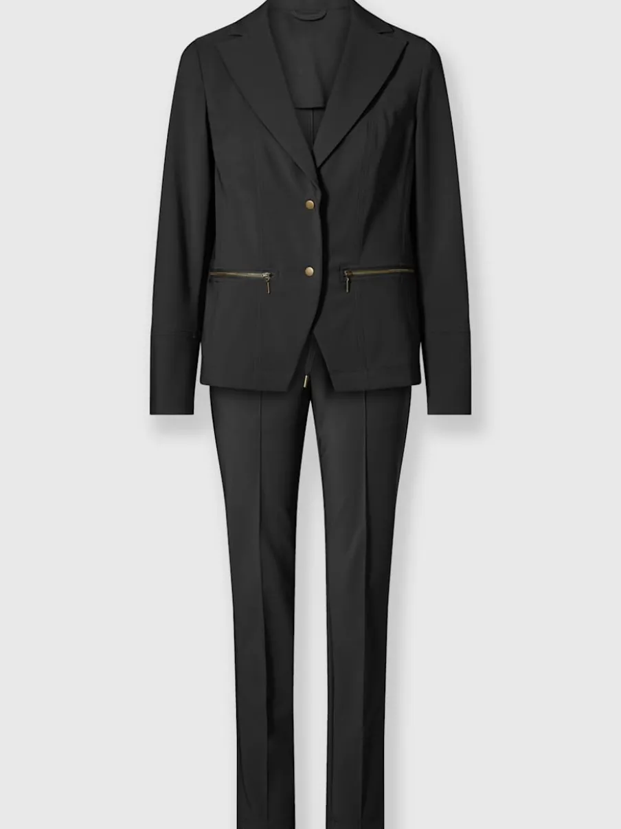 Tailleurs pantalons avec blazer à col réversible ajusté