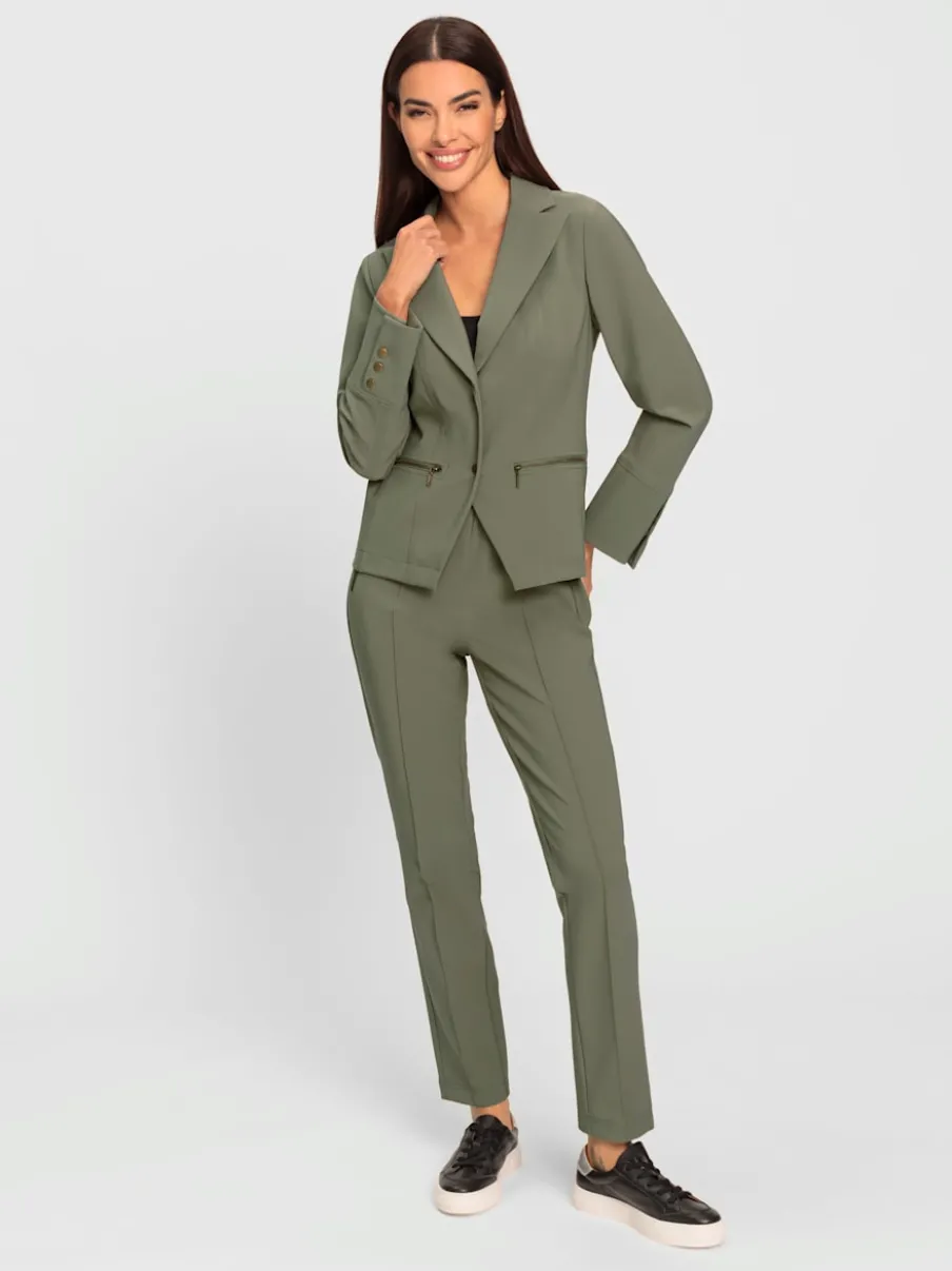Tailleurs pantalons avec blazer à col réversible ajusté